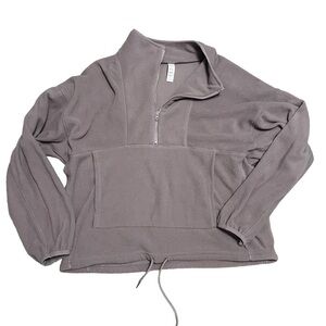 Marika Women’s Half Zip Fleece Sweater Mock Neck Gray Size L